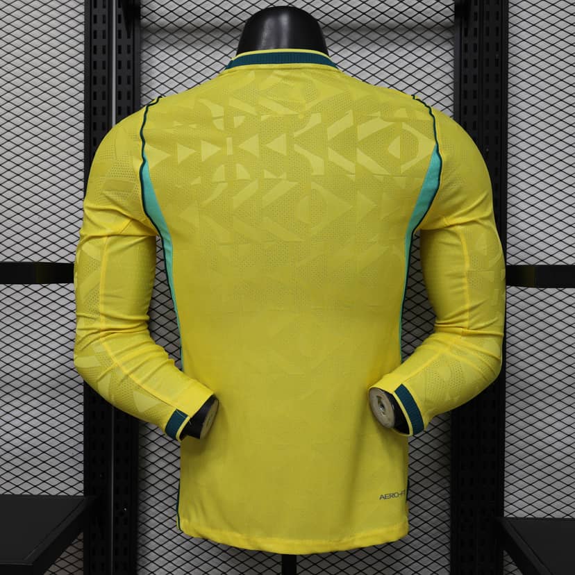 Camiseta Brasil Primera Equipación 2026 Versión Jugador Manga Larga--1