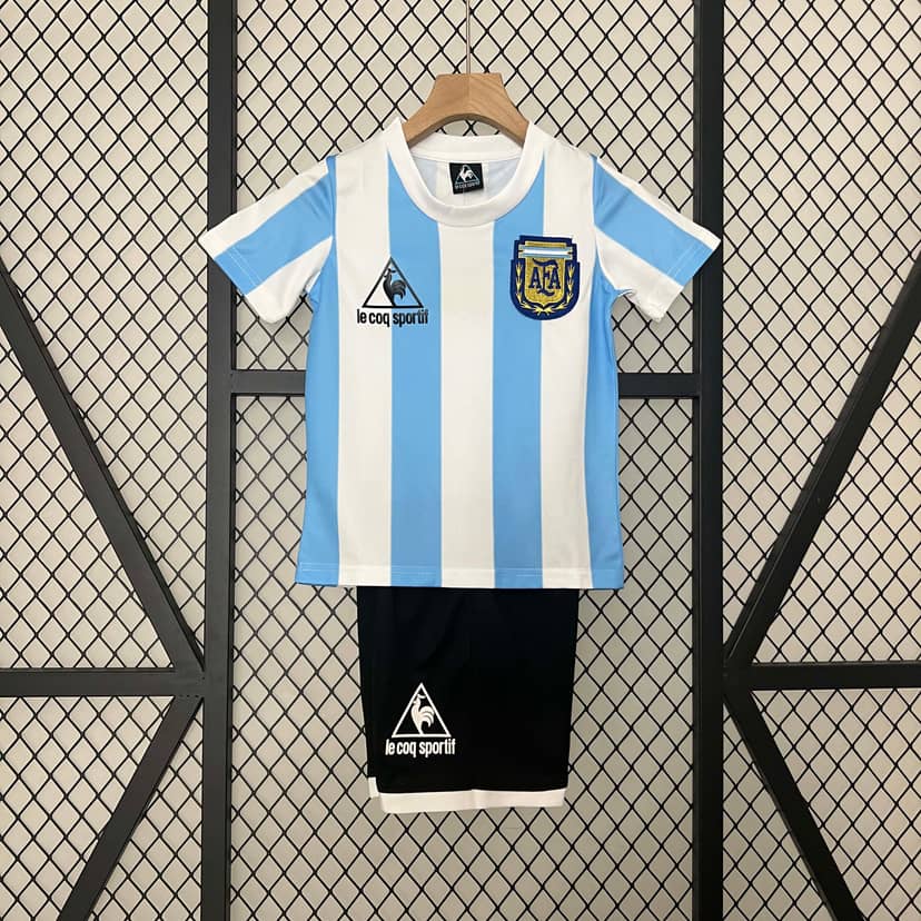 Camiseta Retro Argentina Primera Equipación 1986 Niño