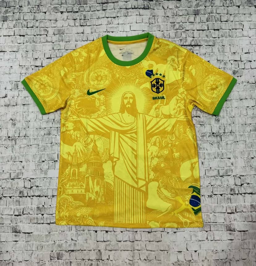 Camisola Brasil Edição Especial Jesus 2024 Amarela