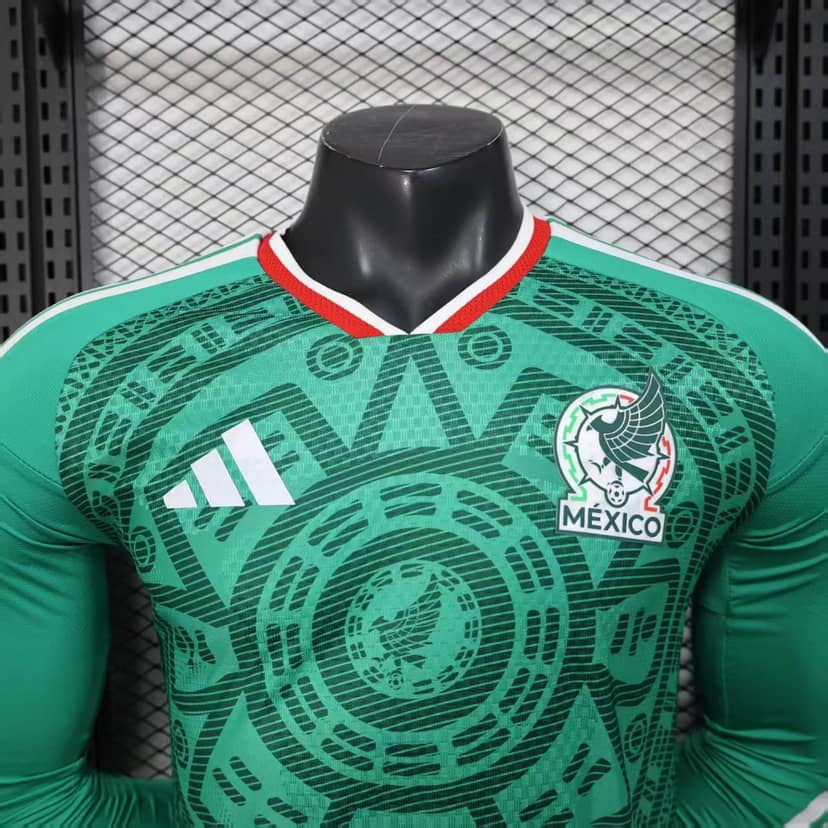 Camiseta México Primera Equipación 2026 Versión Jugador Manga Larga--2